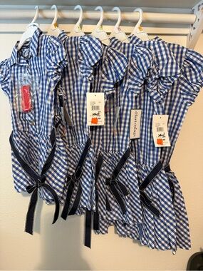 NWT Hartstrings Blue Gingham Dress Bloomers Set | CHOOSE SIZE
